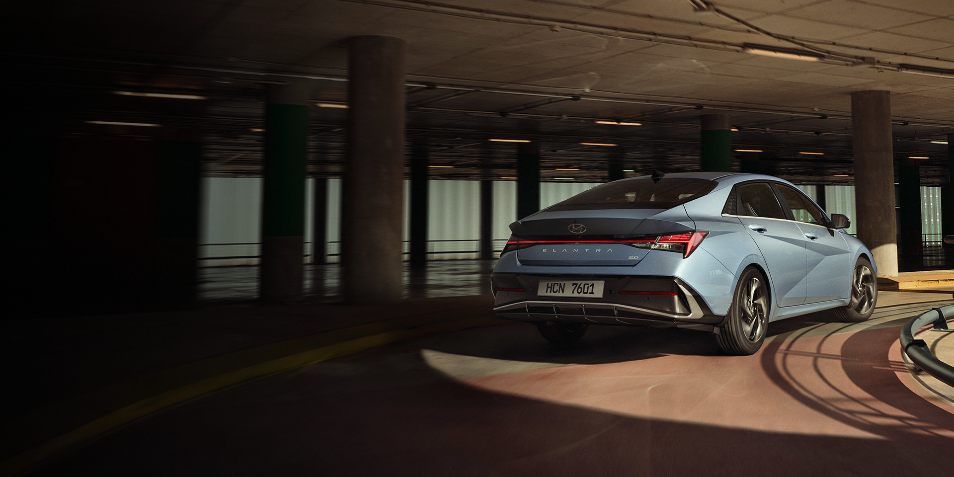 Closer view at the front part of Hyundai car with its logo and grille