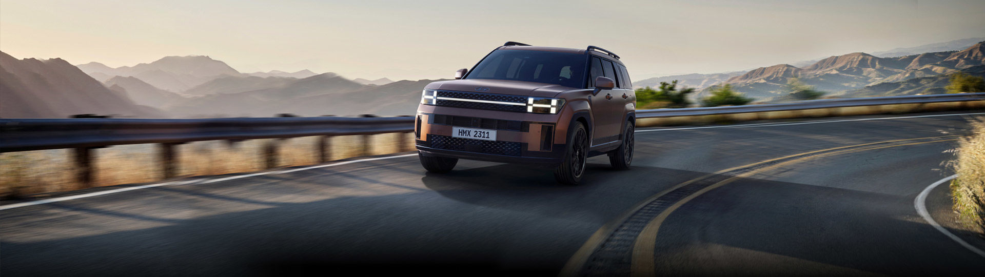 Closer view at the front part of Hyundai car with its logo and grille